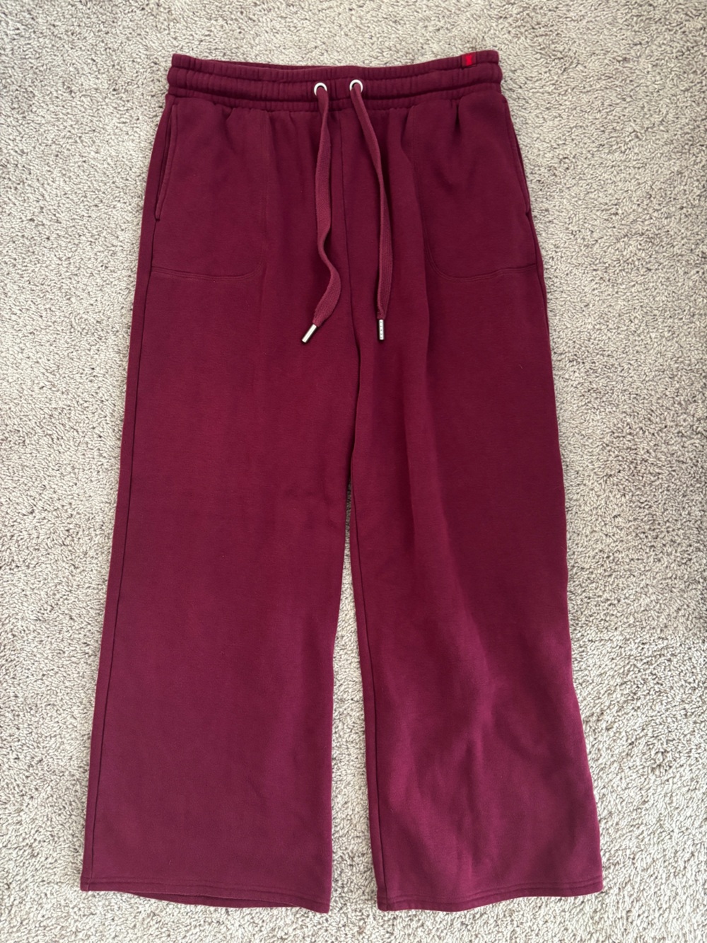 Savage x Fenty Essential Burgundy Straight Leg Fleece Sweatpants